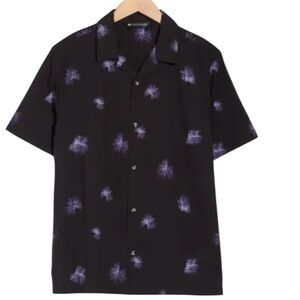 NWT Travis Mathew Casino Holiday Camp Shirt Black Pattern Button Up Small $99